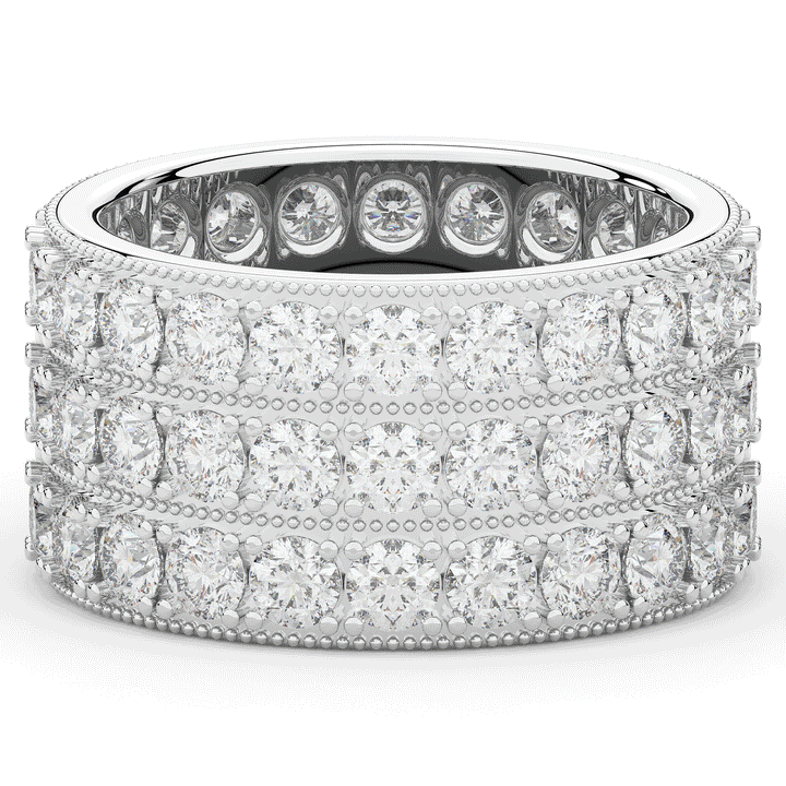 5.00CT.TW 3 ROW ROUND LAB DIAMOND ETERNITY WEDDING BAND - Nazarelle