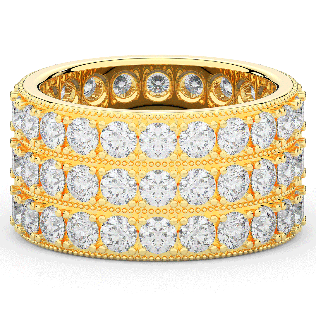 5.00CT.TW 3 ROW ROUND LAB DIAMOND ETERNITY WEDDING BAND - Nazarelle