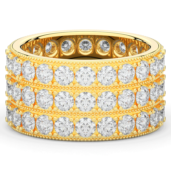 5.00CT.TW 3 ROW ROUND LAB DIAMOND ETERNITY WEDDING BAND - Nazarelle