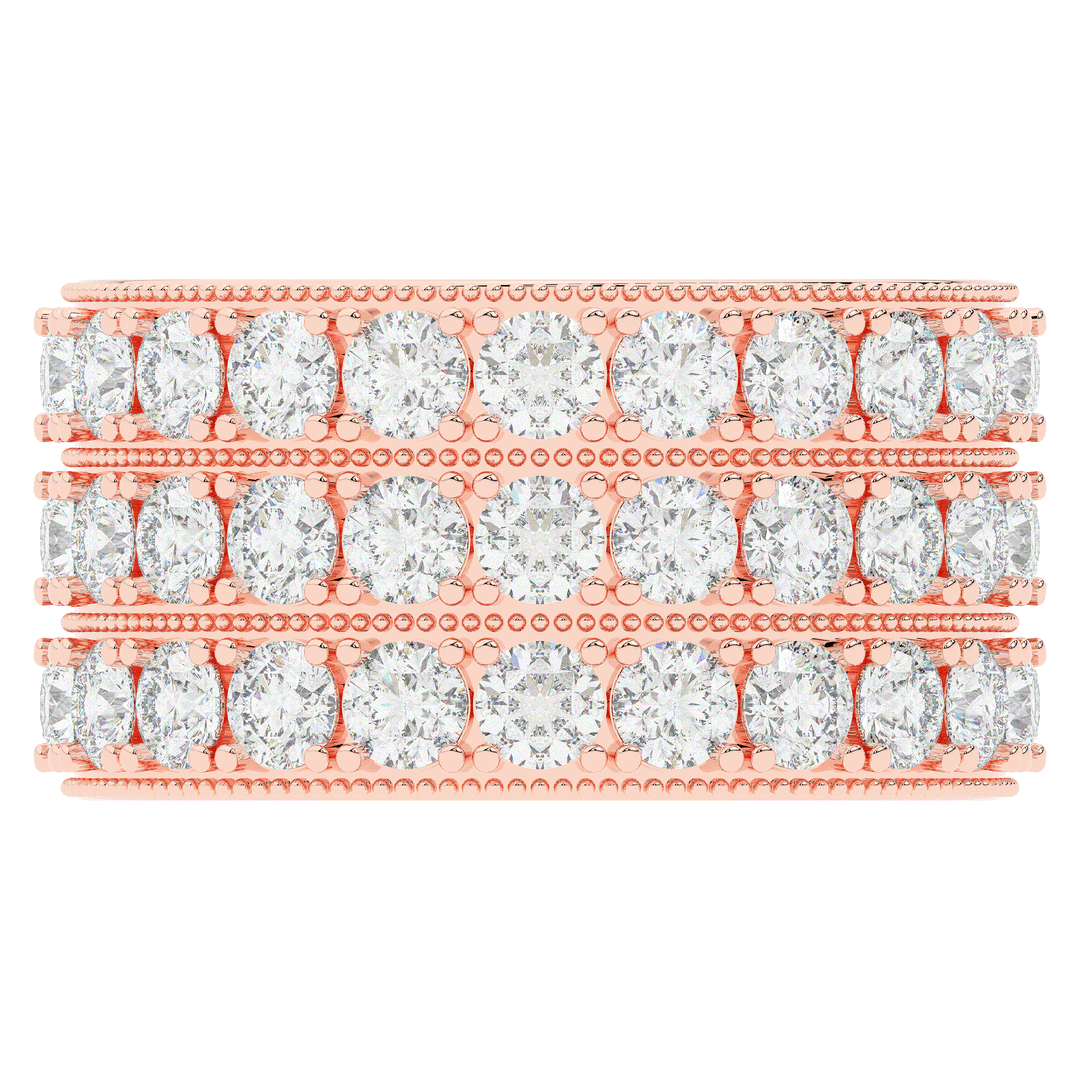 5.00CT.TW 3 ROW ROUND LAB DIAMOND ETERNITY WEDDING BAND - Nazarelle