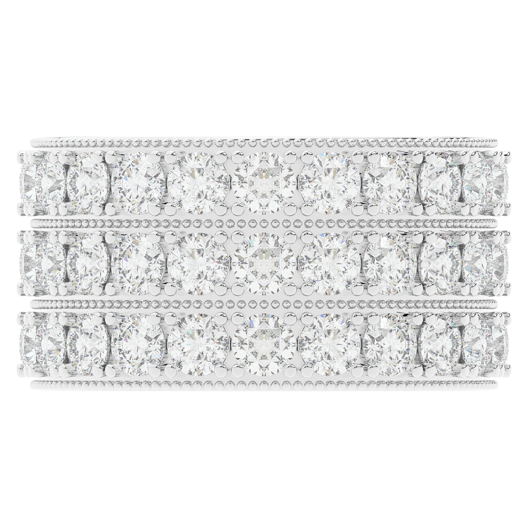 5.00CT.TW 3 ROW ROUND LAB DIAMOND ETERNITY WEDDING BAND - Nazarelle