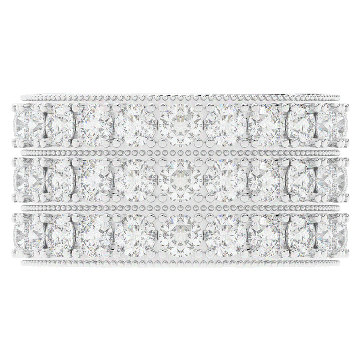 5.00CT.TW 3 ROW ROUND LAB DIAMOND ETERNITY WEDDING BAND - Nazarelle