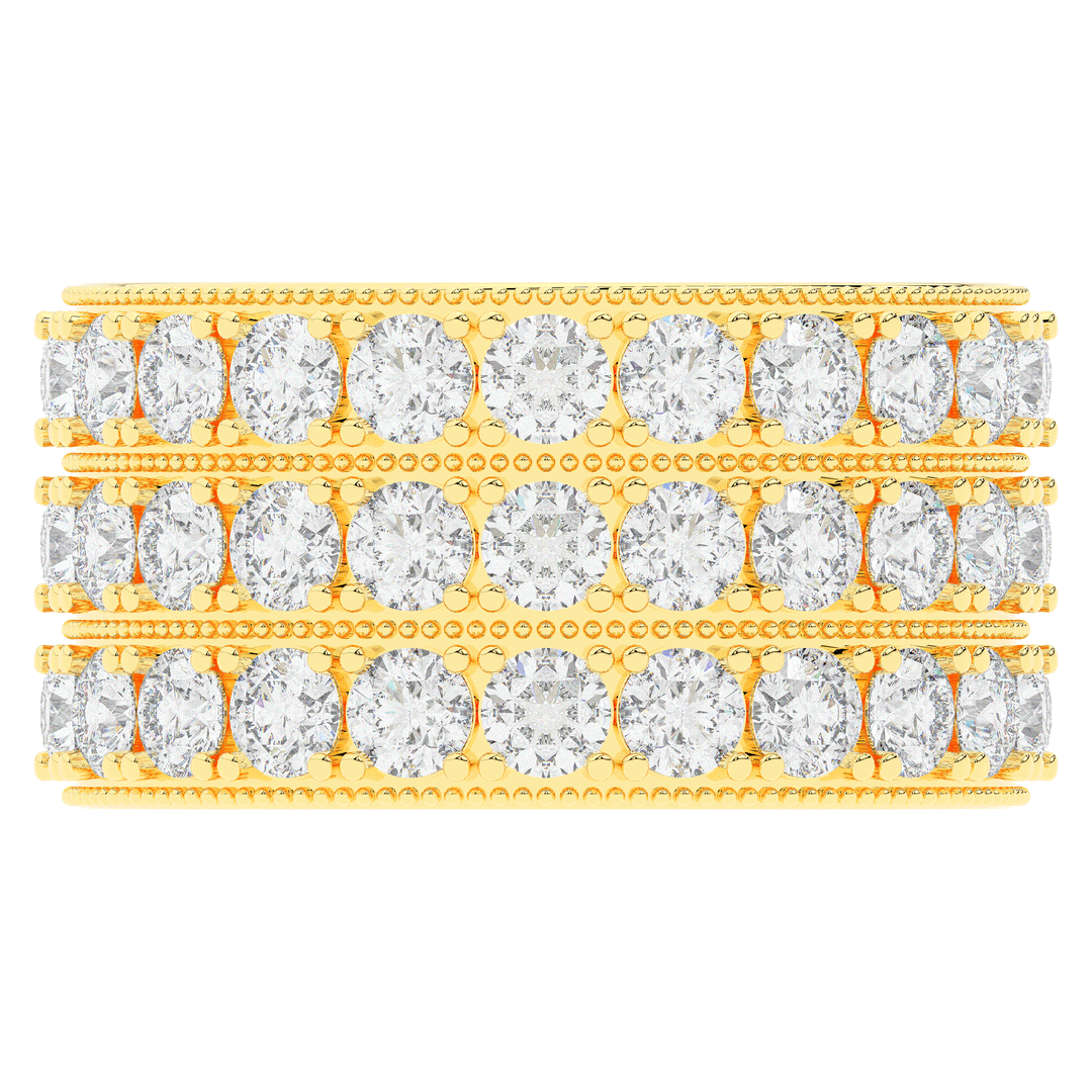 5.00CT.TW 3 ROW ROUND LAB DIAMOND ETERNITY WEDDING BAND - Nazarelle