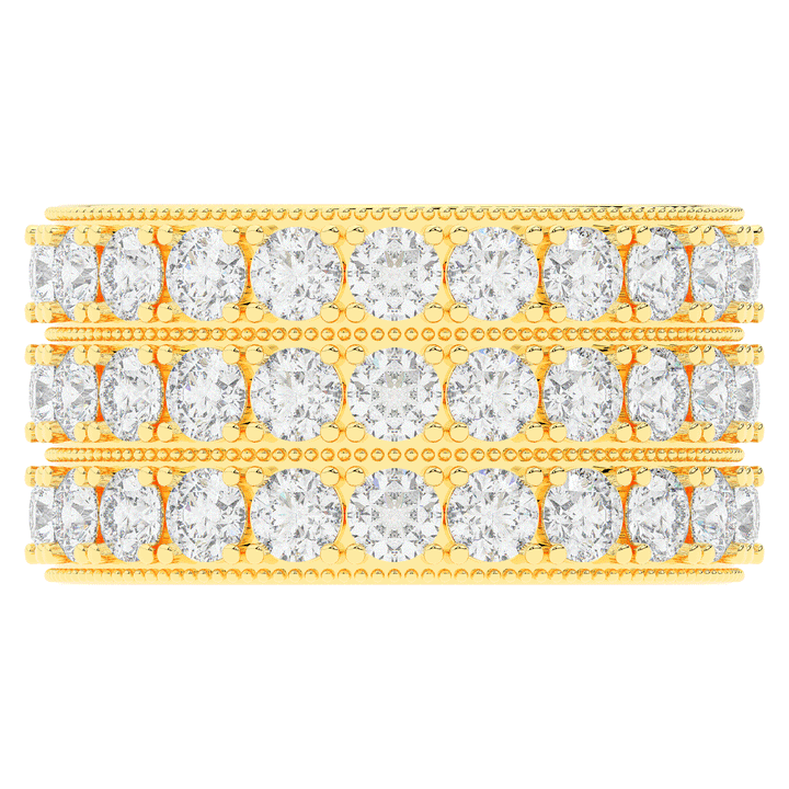 5.00CT.TW 3 ROW ROUND LAB DIAMOND ETERNITY WEDDING BAND - Nazarelle