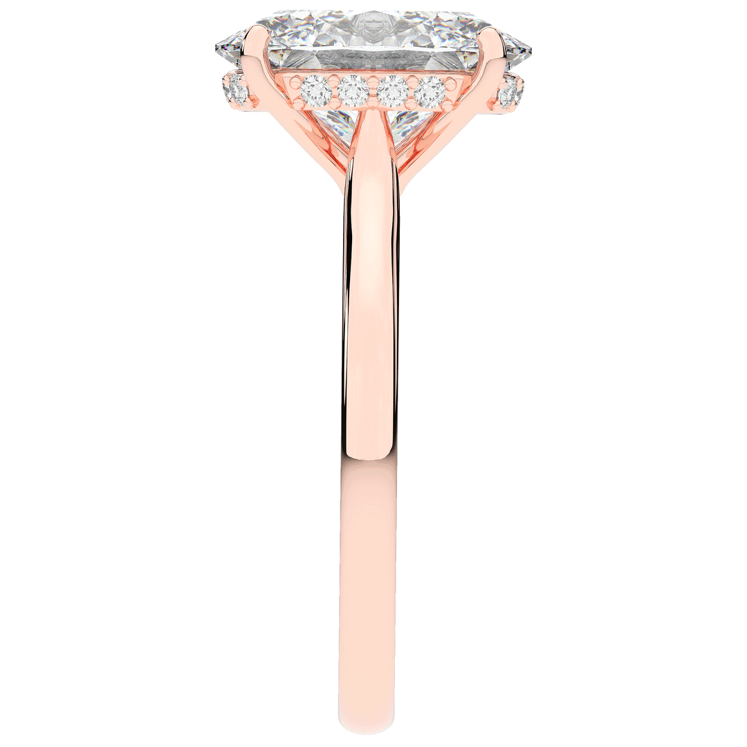 2.05CT.TW OVAL LAB DIAMOND UNDERHALO ENGAGEMENT RING - Nazarelle