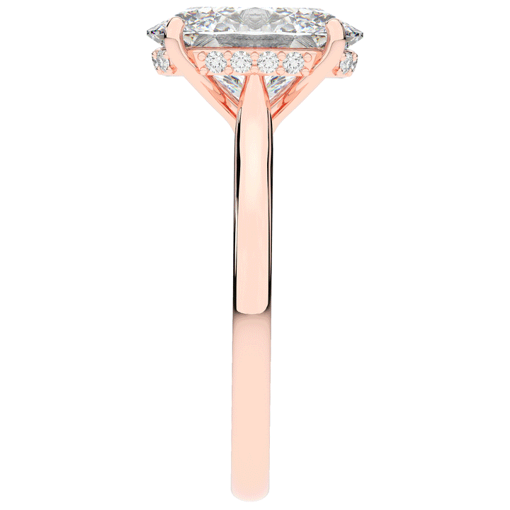 2.05CT.TW OVAL LAB DIAMOND UNDERHALO ENGAGEMENT RING - Nazarelle