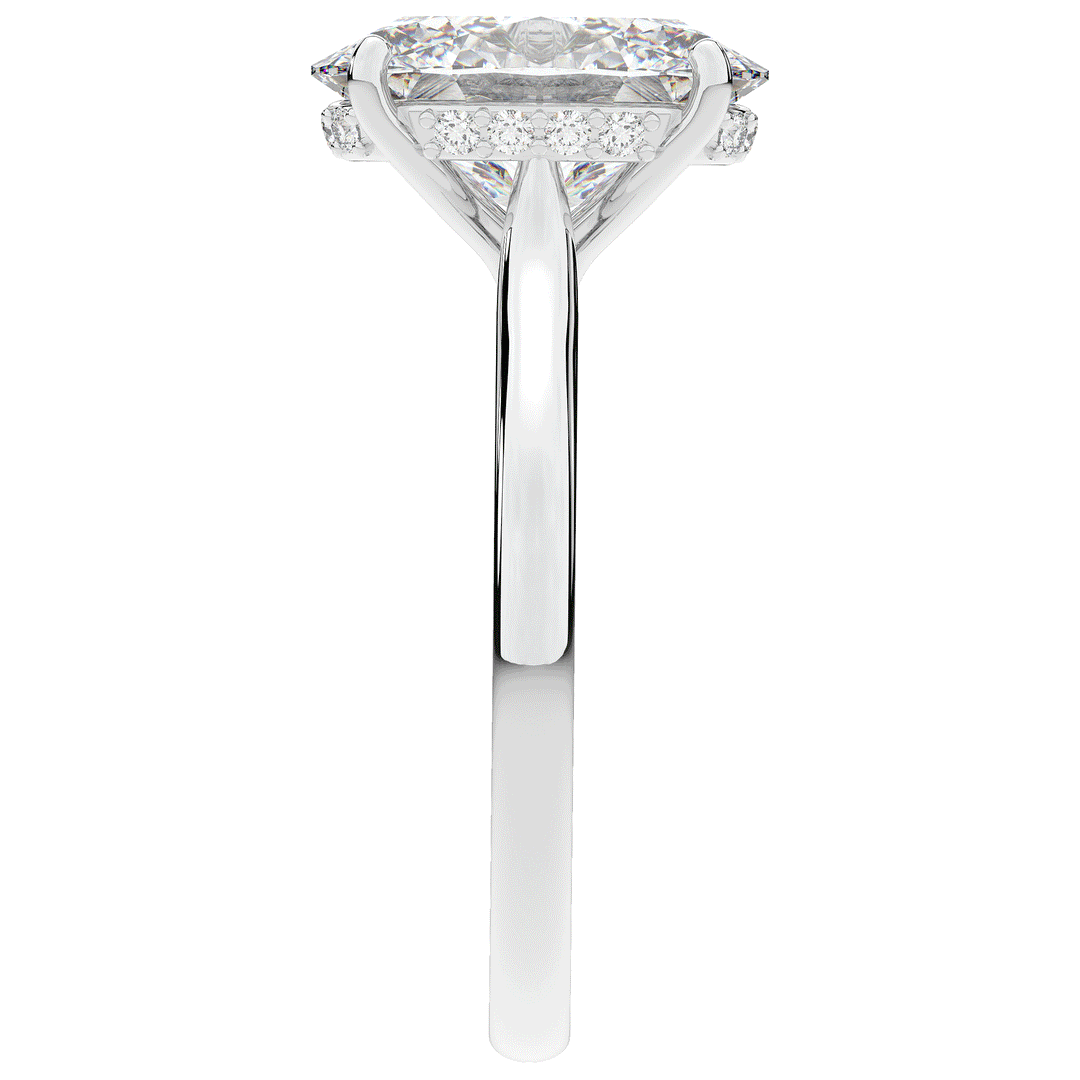 2.05CT.TW OVAL LAB DIAMOND UNDERHALO ENGAGEMENT RING - Nazarelle