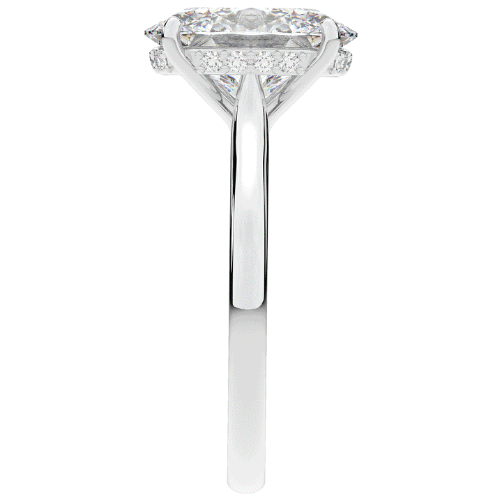 2.05CT.TW OVAL LAB DIAMOND UNDERHALO ENGAGEMENT RING - Nazarelle