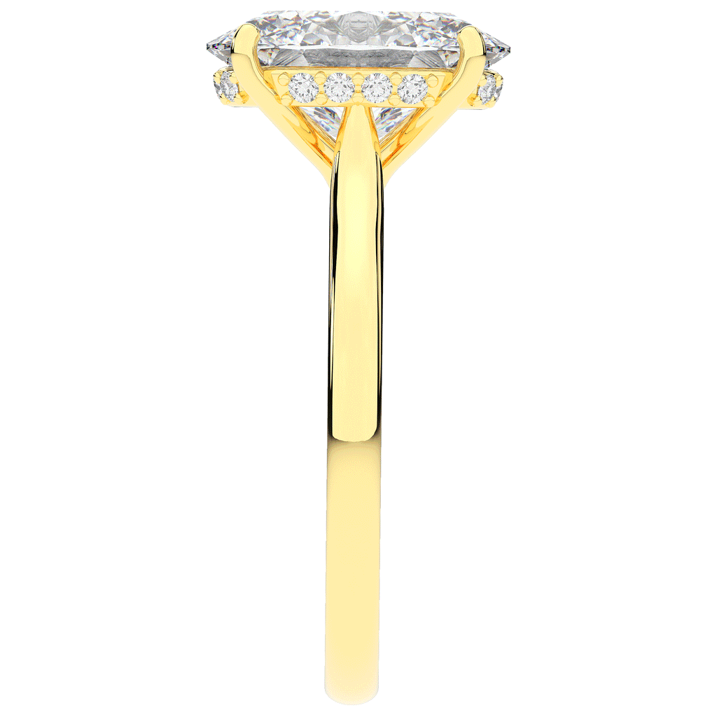 2.05CT.TW OVAL LAB DIAMOND UNDERHALO ENGAGEMENT RING - Nazarelle