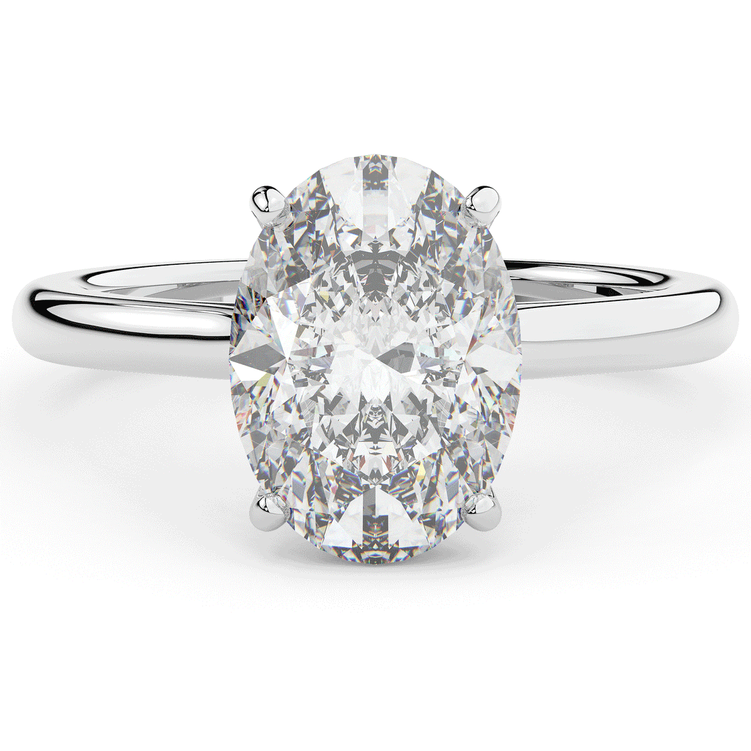 2.05CT.TW OVAL LAB DIAMOND UNDERHALO ENGAGEMENT RING - Nazarelle