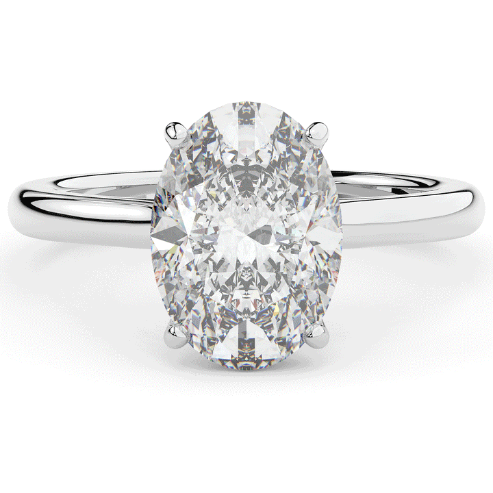 2.05CT.TW OVAL LAB DIAMOND UNDERHALO ENGAGEMENT RING - Nazarelle