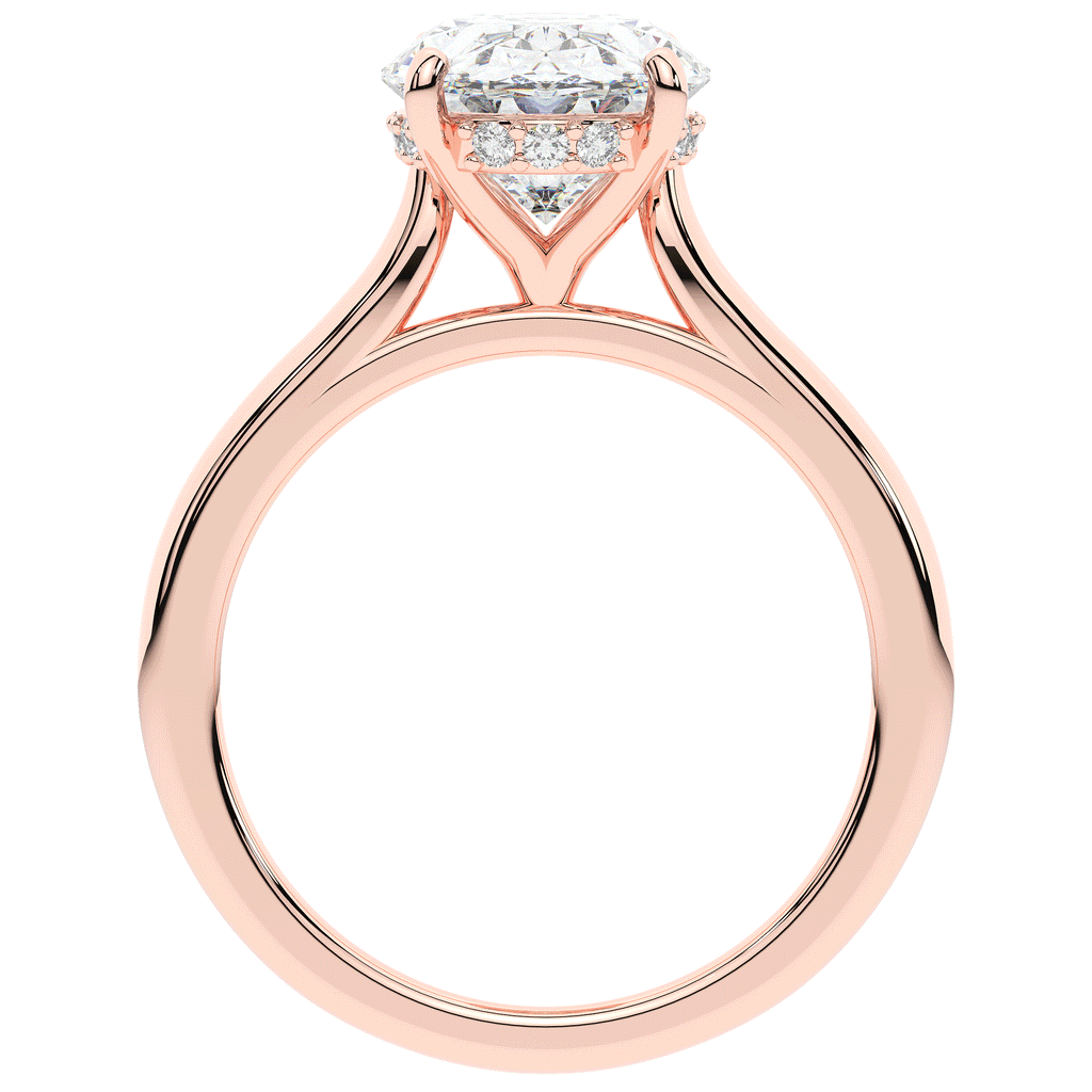 2.05CT.TW OVAL LAB DIAMOND UNDERHALO ENGAGEMENT RING - Nazarelle