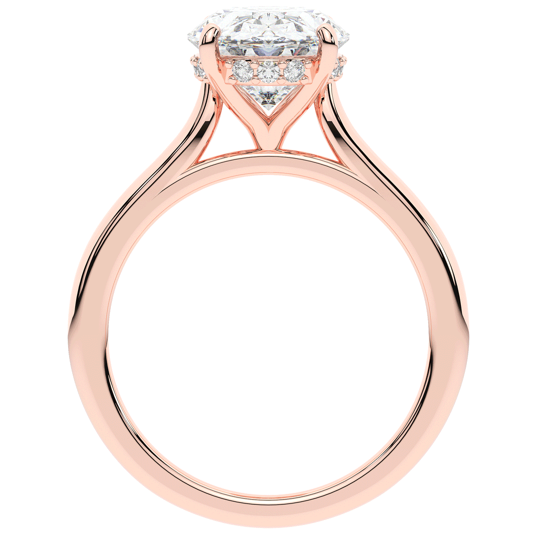 2.05CT.TW OVAL LAB DIAMOND UNDERHALO ENGAGEMENT RING - Nazarelle