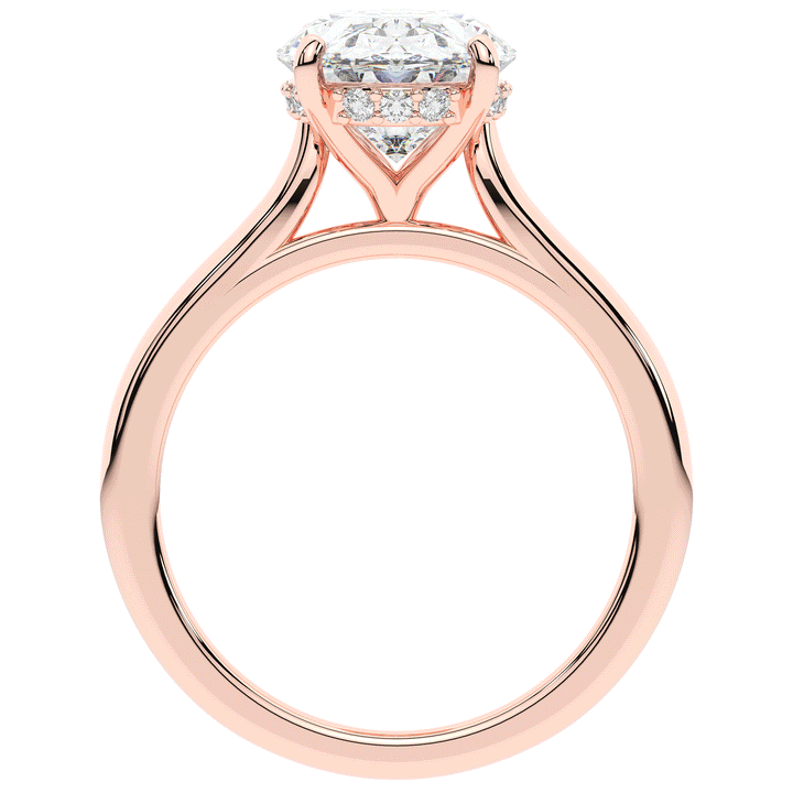2.05CT.TW OVAL LAB DIAMOND UNDERHALO ENGAGEMENT RING - Nazarelle