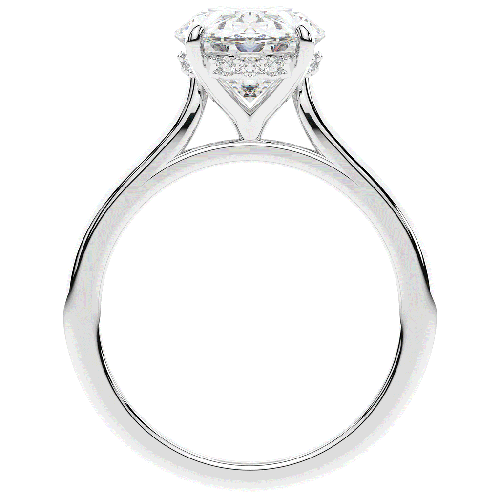2.05CT.TW OVAL LAB DIAMOND UNDERHALO ENGAGEMENT RING - Nazarelle