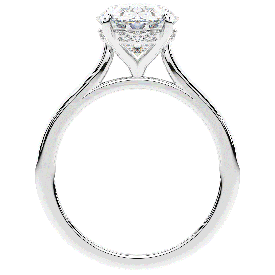 2.05CT.TW OVAL LAB DIAMOND UNDERHALO ENGAGEMENT RING - Nazarelle