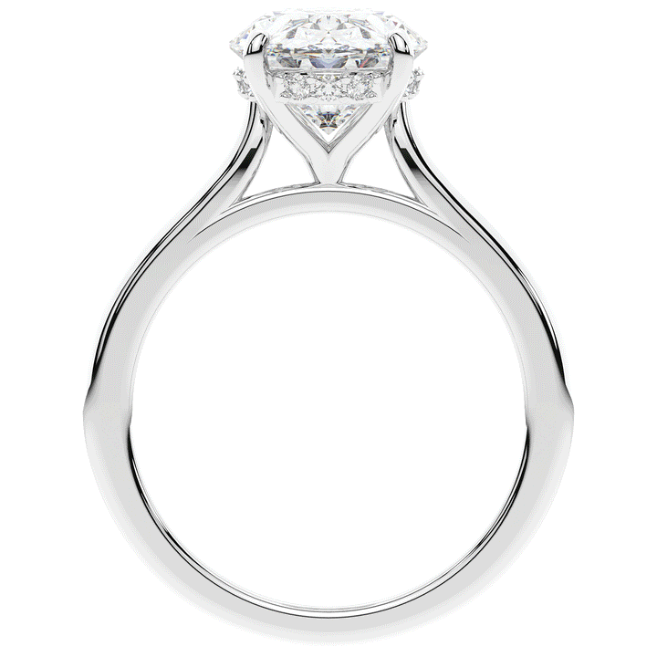 2.05CT.TW OVAL LAB DIAMOND UNDERHALO ENGAGEMENT RING - Nazarelle
