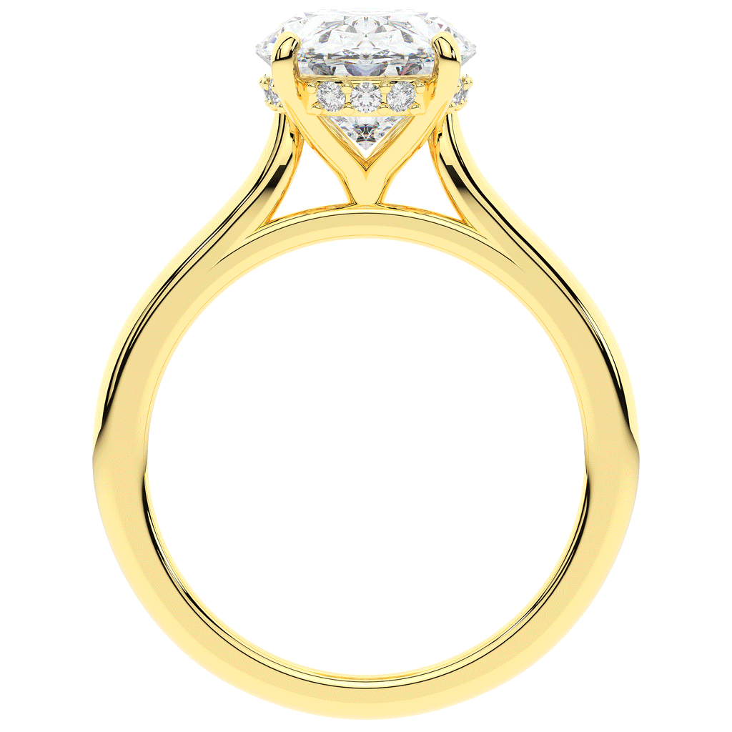 2.05CT.TW OVAL LAB DIAMOND UNDERHALO ENGAGEMENT RING - Nazarelle