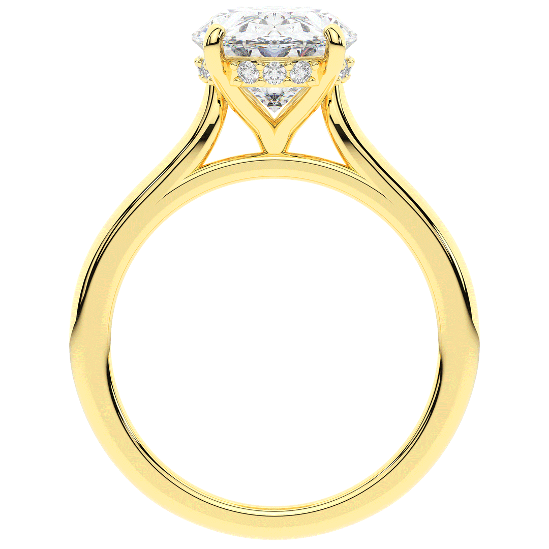 2.05CT.TW OVAL LAB DIAMOND UNDERHALO ENGAGEMENT RING - Nazarelle