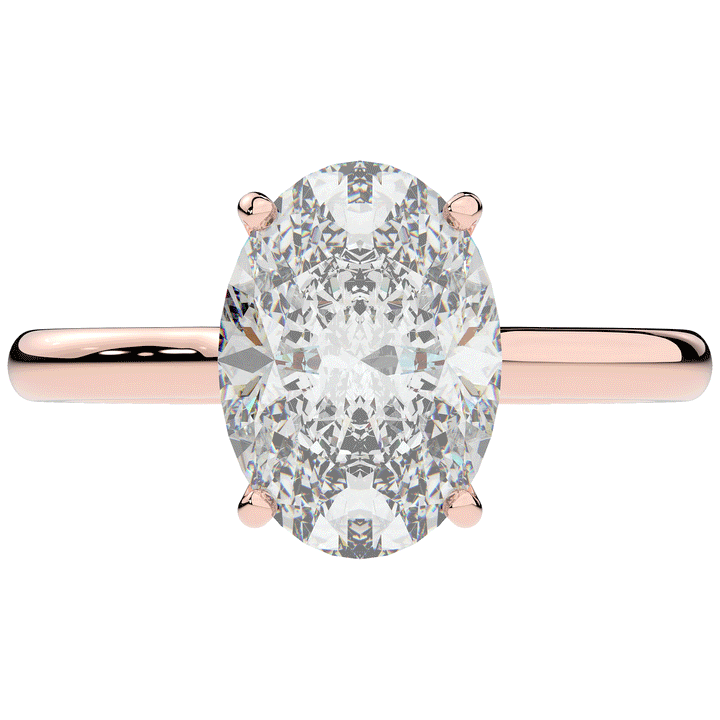 2.05CT.TW OVAL LAB DIAMOND UNDERHALO ENGAGEMENT RING - Nazarelle