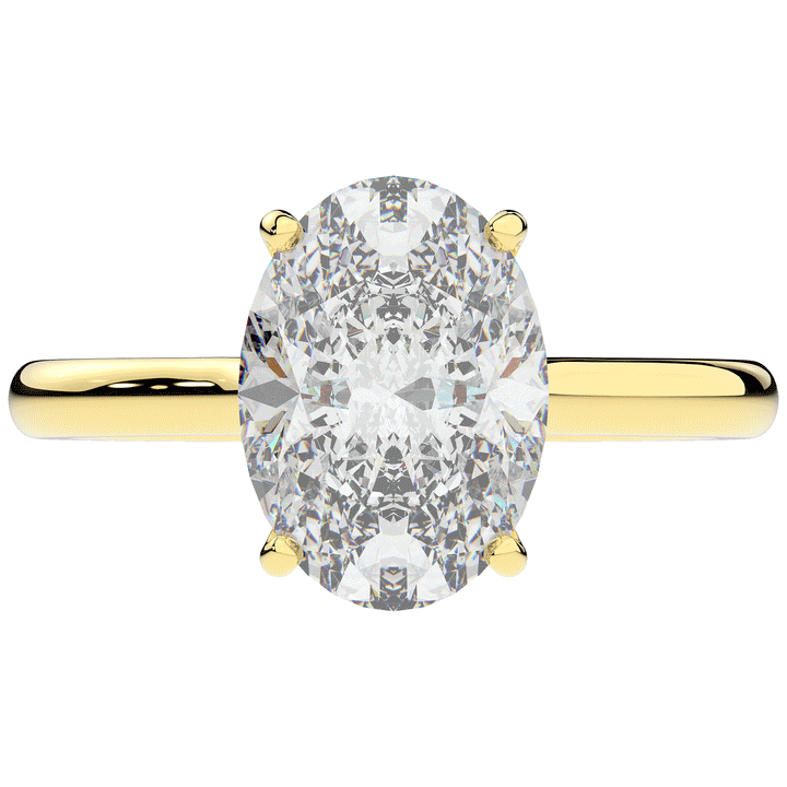 2.05CT.TW OVAL LAB DIAMOND UNDERHALO ENGAGEMENT RING - Nazarelle
