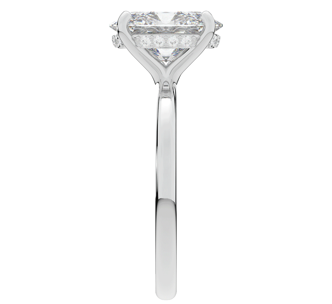 2.06CT.TW OVAL LAB DIAMOND UNDERHALO SOLIATIRE ENGAGEMENT RING - Nazarelle