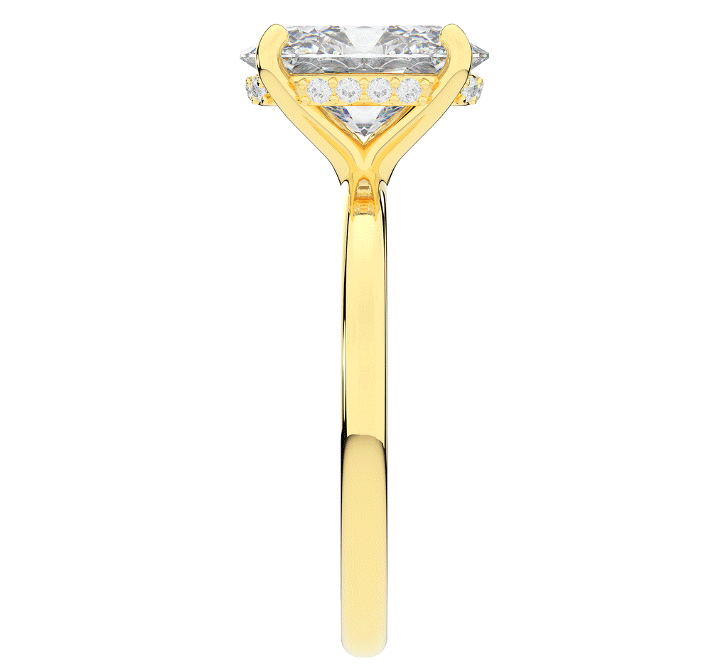 2.06CT.TW OVAL LAB DIAMOND UNDERHALO SOLIATIRE ENGAGEMENT RING - Nazarelle