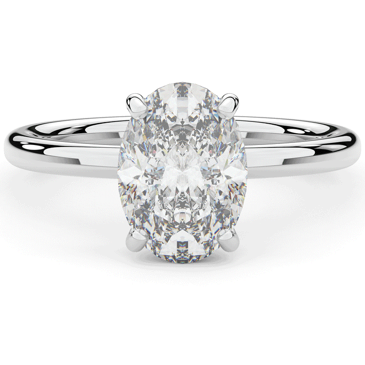 2.06CT.TW OVAL LAB DIAMOND UNDERHALO SOLIATIRE ENGAGEMENT RING - Nazarelle