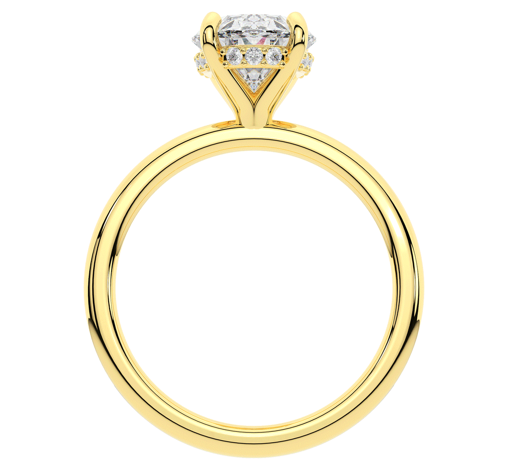 2.06CT.TW OVAL LAB DIAMOND UNDERHALO SOLIATIRE ENGAGEMENT RING - Nazarelle