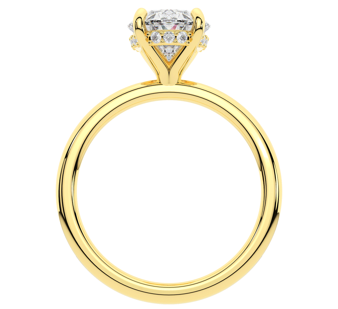 2.06CT.TW OVAL LAB DIAMOND UNDERHALO SOLIATIRE ENGAGEMENT RING - Nazarelle