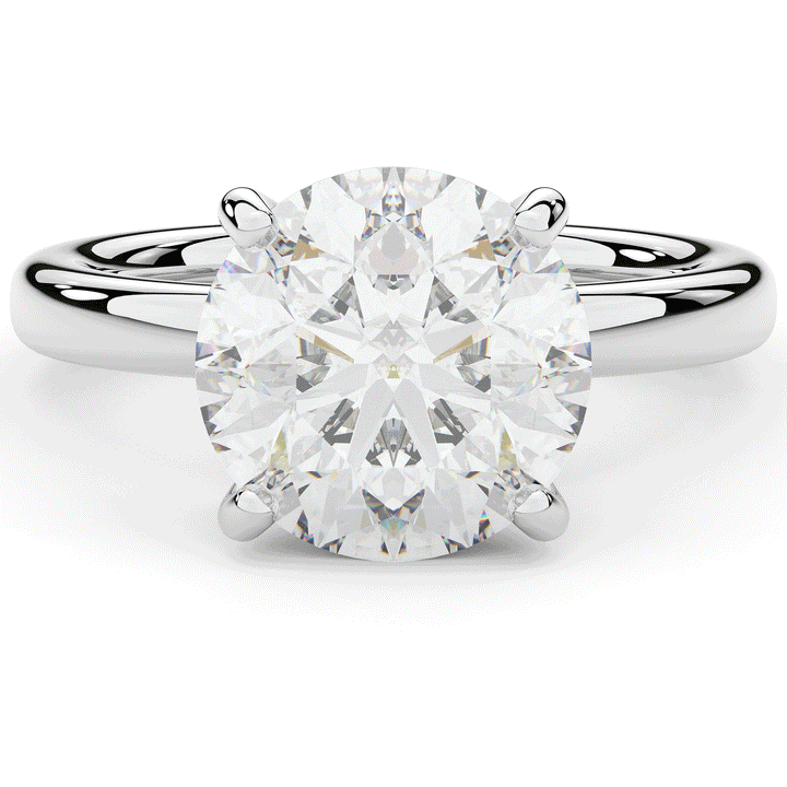 3.05CT.TW ROUND LAB DIAMOND UNDERHALO ENGAGEMENT RING - Nazarelle