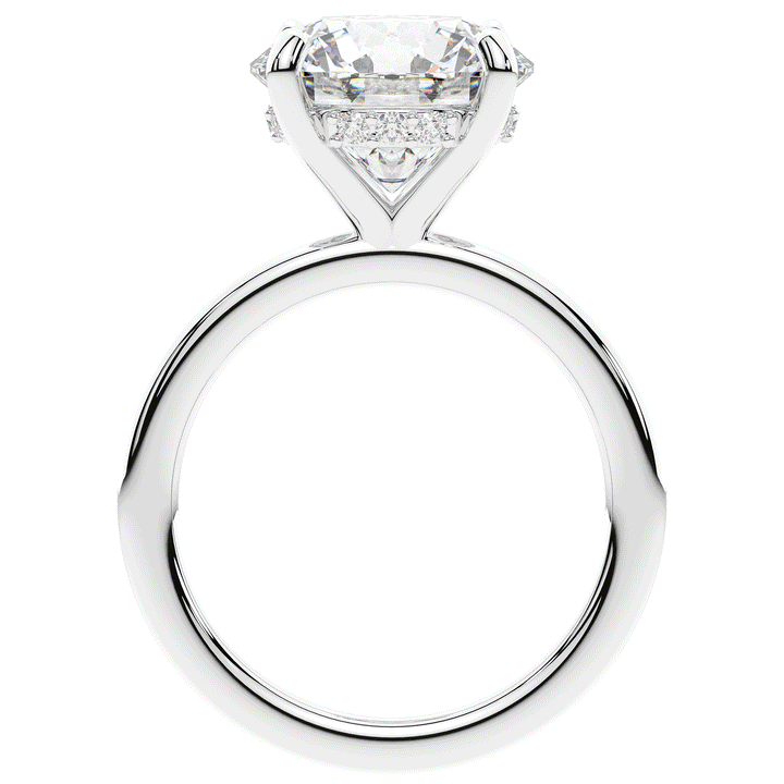 3.05CT.TW ROUND LAB DIAMOND UNDERHALO ENGAGEMENT RING - Nazarelle