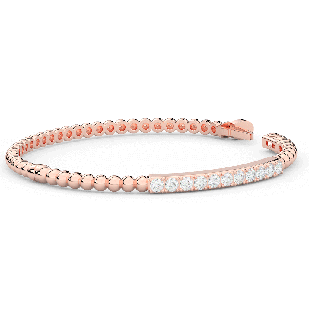 1.10CT.TW ROUND LAB DIAMOND BANGLE - Nazarelle