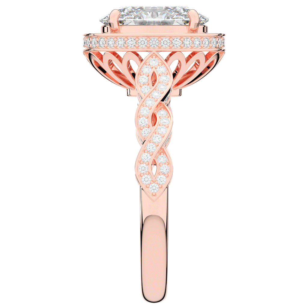 3.10CT.TW OVAL LAB DIAMOND HALO ENGAGEMENT RING - Nazarelle
