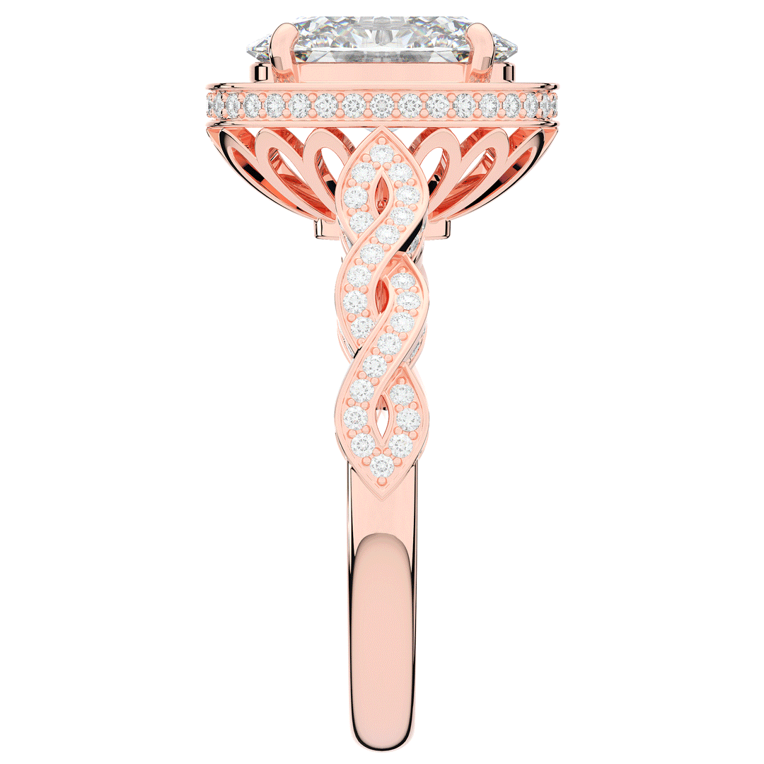 3.10CT.TW OVAL LAB DIAMOND HALO ENGAGEMENT RING - Nazarelle