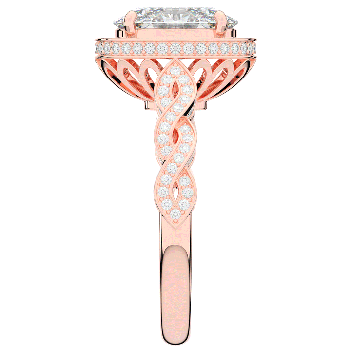3.10CT.TW OVAL LAB DIAMOND HALO ENGAGEMENT RING - Nazarelle