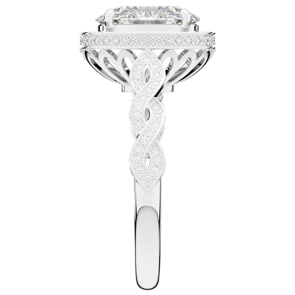 3.10CT.TW OVAL LAB DIAMOND HALO ENGAGEMENT RING - Nazarelle