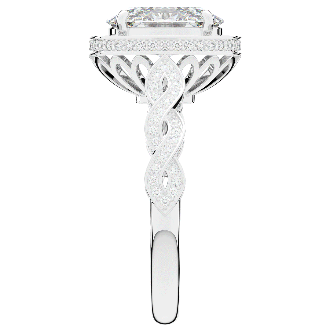 3.10CT.TW OVAL LAB DIAMOND HALO ENGAGEMENT RING - Nazarelle