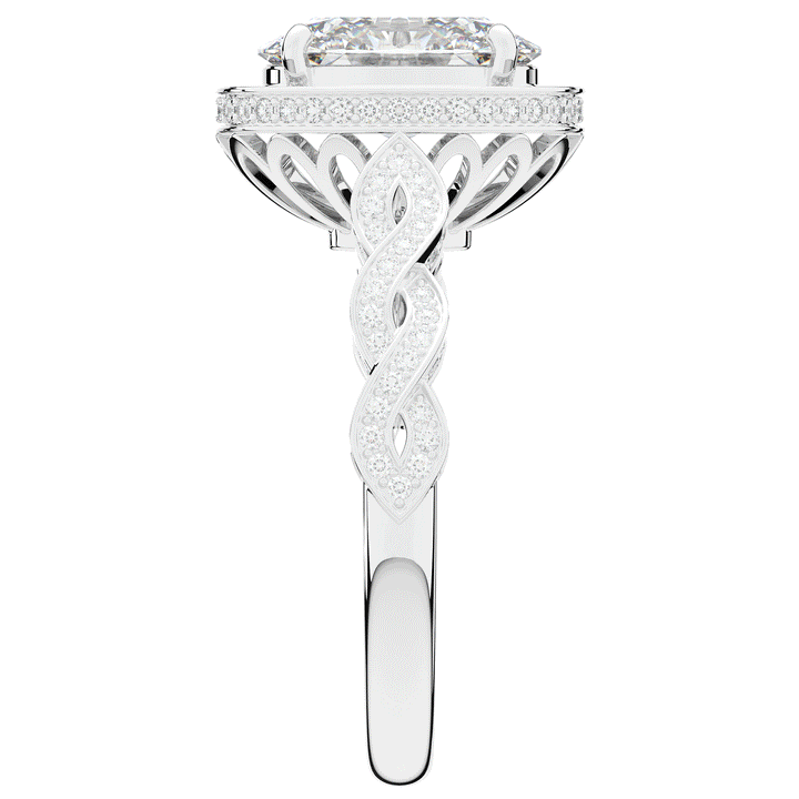 3.10CT.TW OVAL LAB DIAMOND HALO ENGAGEMENT RING - Nazarelle