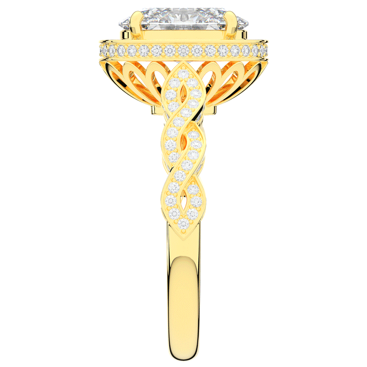 3.10CT.TW OVAL LAB DIAMOND HALO ENGAGEMENT RING - Nazarelle