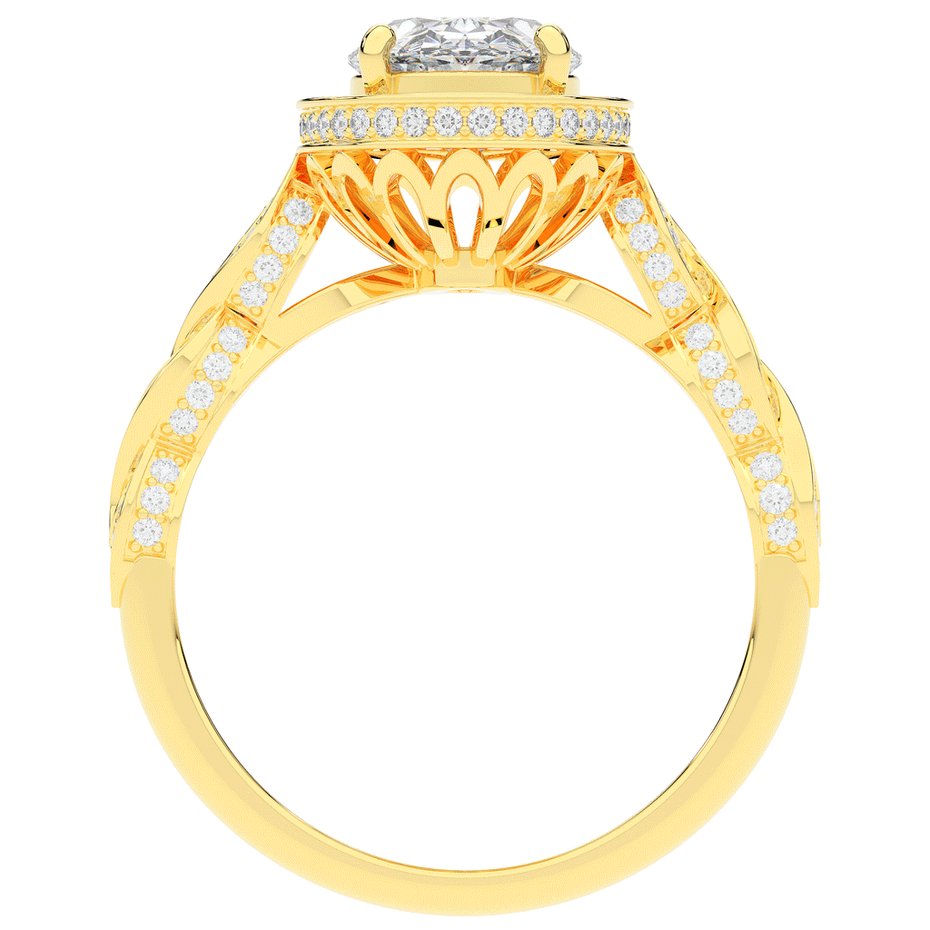 3.10CT.TW OVAL LAB DIAMOND HALO ENGAGEMENT RING - Nazarelle