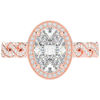 3.10CT.TW OVAL LAB DIAMOND HALO ENGAGEMENT RING - Nazarelle