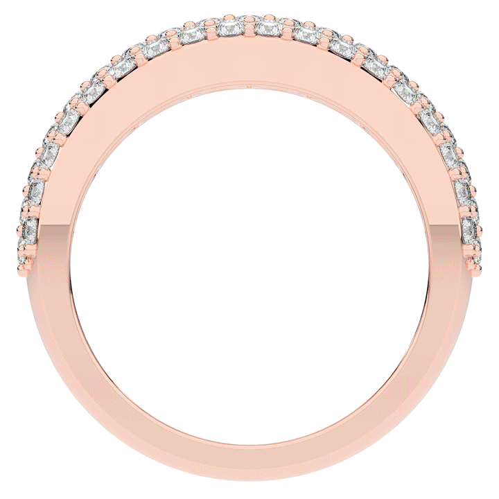 0.90CT.TW ROUND LAB DIAMOND 3 ROW WEDDING BAND - Nazarelle