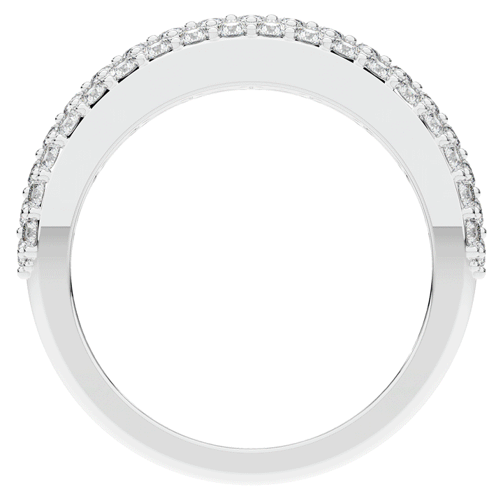0.90CT.TW ROUND LAB DIAMOND 3 ROW WEDDING BAND - Nazarelle