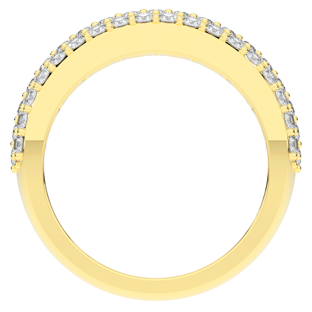 0.90CT.TW ROUND LAB DIAMOND 3 ROW WEDDING BAND - Nazarelle