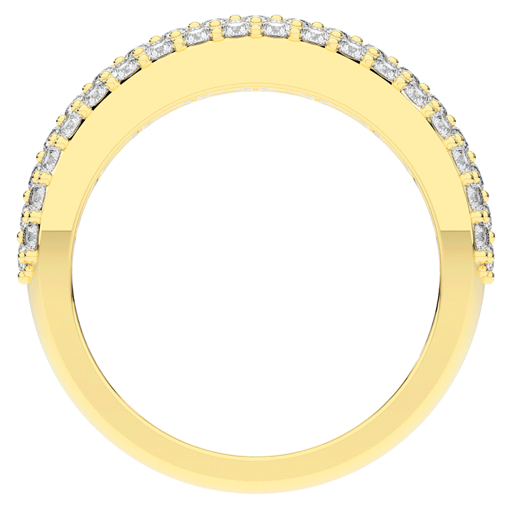 0.90CT.TW ROUND LAB DIAMOND 3 ROW WEDDING BAND - Nazarelle