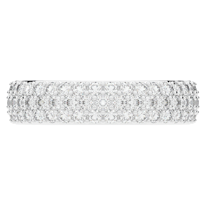 0.90CT.TW ROUND LAB DIAMOND 3 ROW WEDDING BAND - Nazarelle