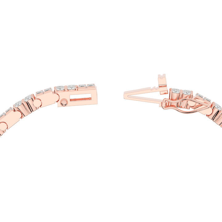 5.75CT.TW ROUND CLUSTER AND BAGUETTE LAB DIAMOND TENNIS BRACELET - Nazarelle