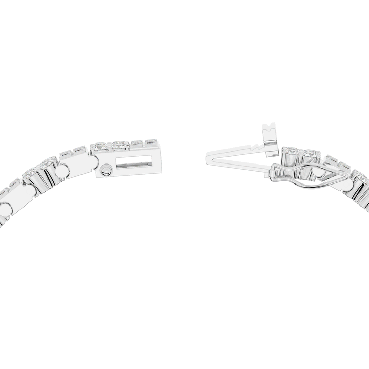5.75CT.TW ROUND CLUSTER AND BAGUETTE LAB DIAMOND TENNIS BRACELET - Nazarelle