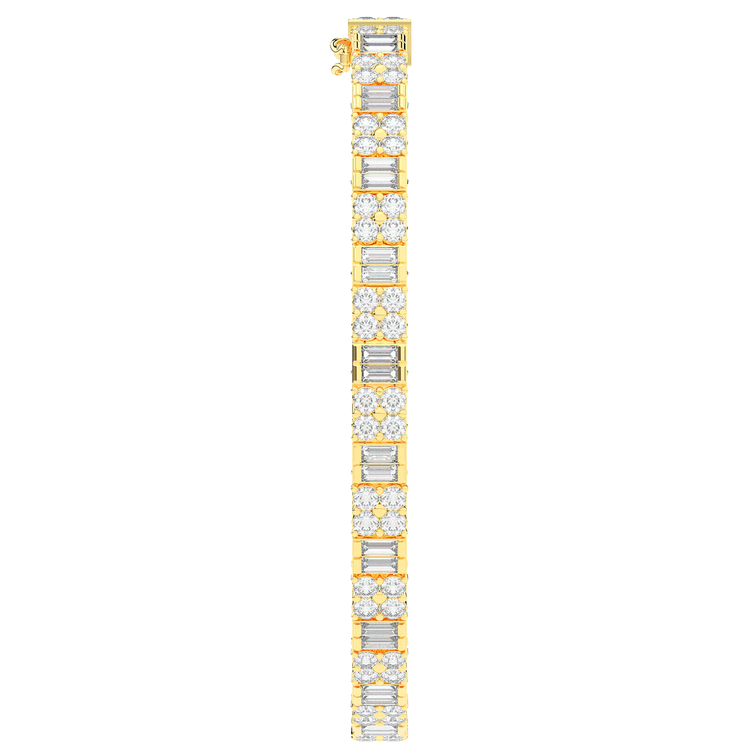 5.75CT.TW ROUND CLUSTER AND BAGUETTE LAB DIAMOND TENNIS BRACELET - Nazarelle